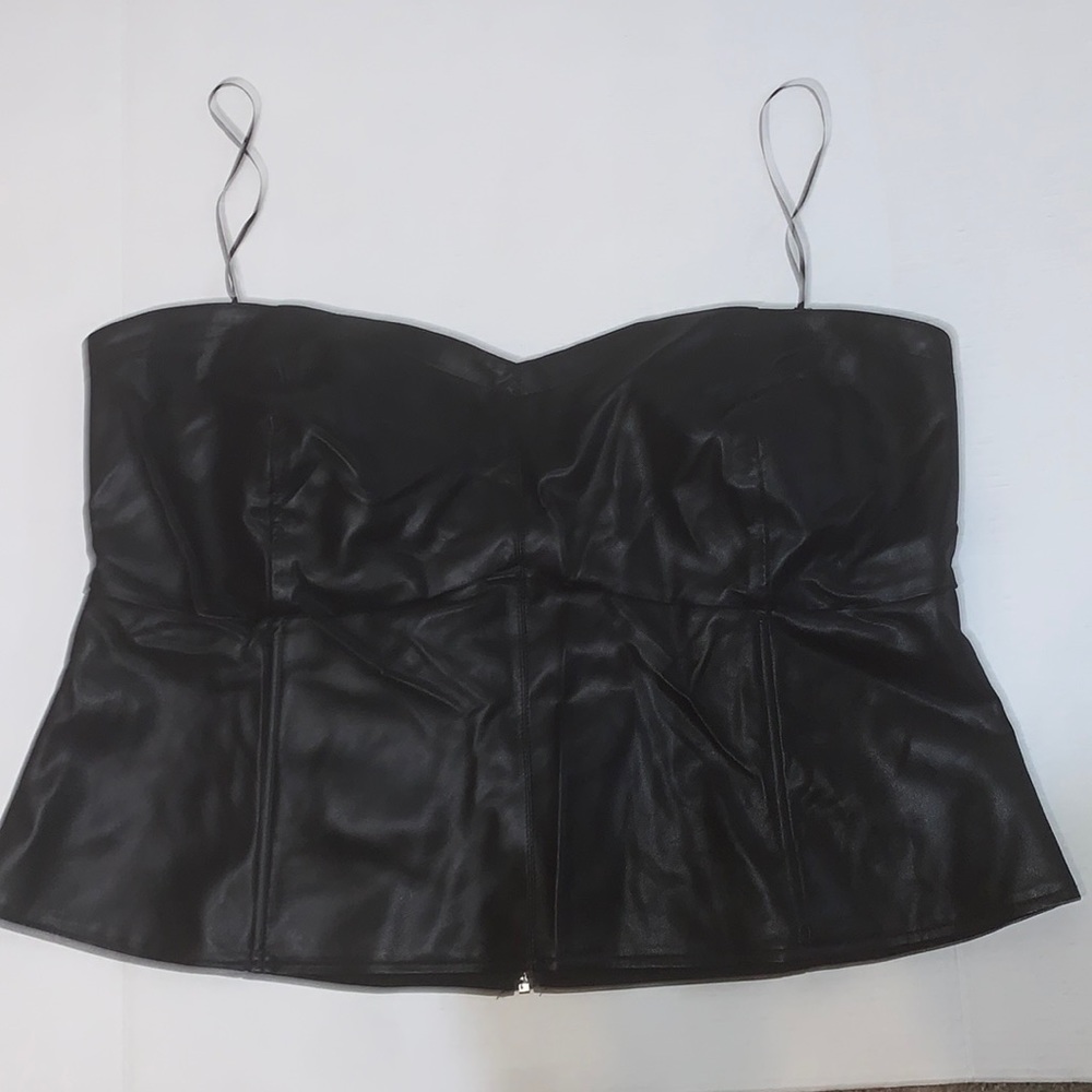 Eri & Ali by Anthropologie black leather top